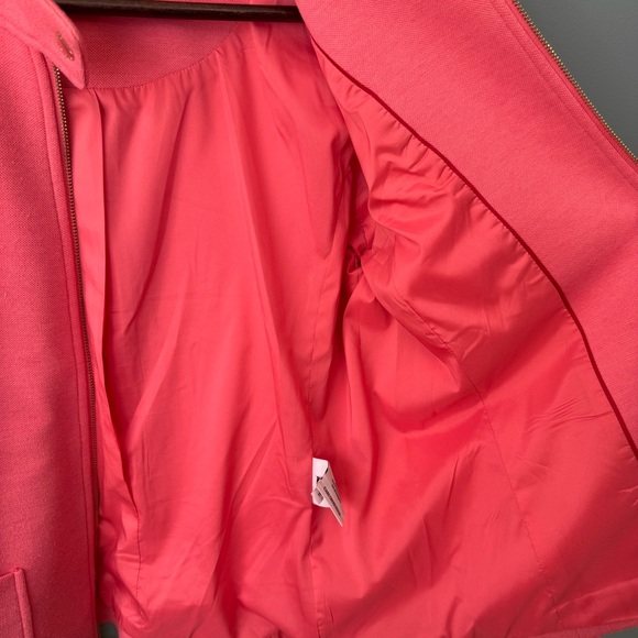 Tommy Hilfiger Full Zip Blazer Moto Zip Cuffs Padded Shoulders. Pink. Size 4 - Picture 7 of 15